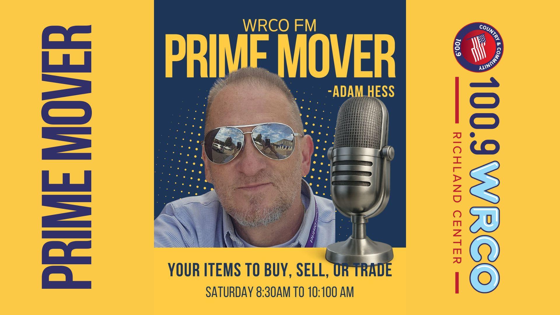 Join Adam for Prime Mover every Saturday morning on WRCO FM